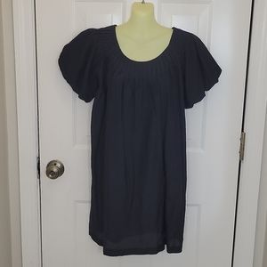 Kensie black dress with pleats around neck